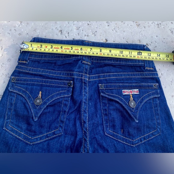 Hudson dark wash jeans size 24 bootcut low rise 2 button with zipper on front - Picture 12 of 16